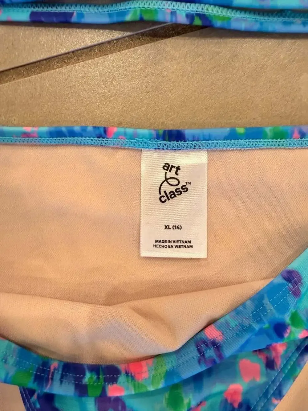 Art Class Girls Floral Print 2-Piece Bikini Swimsuit Set Size XL (14)